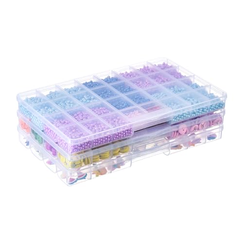 BangQiao 3 Stück feste Aufbewahrungsbox aus transparentem Kunststoff mit 32 Fächern, transparenter Organizer für Perlen, Knopf, Schmuck, Diamanten, Bastelbedarf, Kleinteile, Nähset, DIY-Zubehör BangQiao 3 Stück feste Aufbewahrungsbox aus transparentem Kunststoff mit 32 Fächern, transparenter Organizer für Perlen, Knopf, Schmuck, Diamanten, Bastelbedarf, Kleinteile, Nähset, DIY-Zubehör von BangQiao