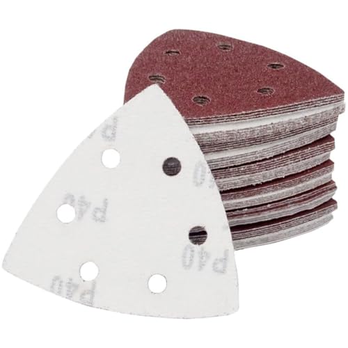 Bangbobi 60-teiliges Set Schleifdreiecke für Deltaschleifer - 93 x 93 x 93 mm - Körnungen 40/80/120/180/240/320-6-Loch Klettverschluss - Schleifpapier Dreieckschleifer Bangbobi 60-teiliges Set Schleifdreiecke für Deltaschleifer - 93 x 93 x 93 mm - Körnungen 40/80/120/180/240/320-6-Loch Klettverschluss - Schleifpapier Dreieckschleifer von Bangbobi