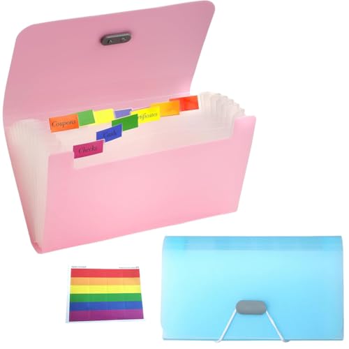 Bangbobi Karteikartenbox A6 - Dokumentenmappe mit 13 Taschen, wasserdicht, beschriftbar, Platz sparend, für Rechnungen, Lernkarten und Coupons von Bangbobi