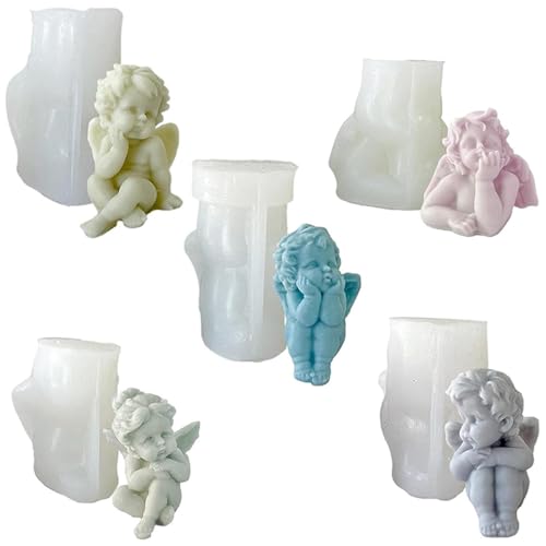 Bangbobi Kerzenformen Silikon - 5er Set 3D Engel Silikonformen zum Gießen als Heimdekoration - Kerzen & Seifen selber machen mit wiederverwendbaren Silikonformen Bangbobi Kerzenformen Silikon - 5er Set 3D Engel Silikonformen zum Gießen als Heimdekoration - Kerzen & Seifen selber machen mit wiederverwendbaren Silikonformen von Bangbobi