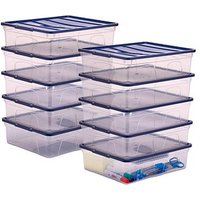 10 Bankers Box Aufbewahrungsboxen 12,0 l transparent, blau 32,0 x 40,0 x 11,0 cm von Bankers Box