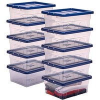 10 Bankers Box Aufbewahrungsboxen 15,0 l transparent, blau 32,0 x 40,0 x 17,0 cm von Bankers Box