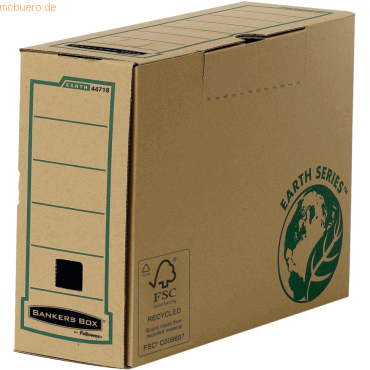 20 x Bankers Box Ablagebox Earth Folio 10cm BxHxT 37,4x26x10,3cm braun von Bankers Box