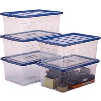 5 Bankers Box Aufbewahrungsboxen 38,0 l transparent, blau 38,0 x 56,0 x 25,0 cm von Bankers Box