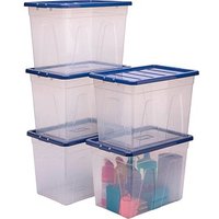 5 Bankers Box Aufbewahrungsboxen 64,0 l transparent, blau 38,0 x 56,0 x 41,0 cm von Bankers Box