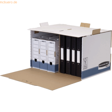 5 x Bankers Box Archivcontainer Prima BxHxT 55,7x33,5x38,9cm blau/weiß von Bankers Box
