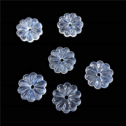 Kronleuchter Crytal 100 Stück/Los, 20 mm, klare Farbe, Glasrosette, Blumenperlen, Kristallvorhangperlen, Glas-Kronleuchterperlen – (Farbe: 16 mm, Größe: 50 Stück) von Banlardk