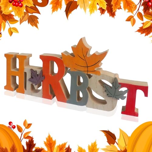 Herbst Dekoration, Deko Herbst,Schriftzug Herbst zum hinstellen Holz Herbstblätter Blätter Herbstdeko von Banlilu