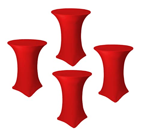 Highboy-Cocktail-Tischdecke, Stretch, Spandex, 76,2 x 107,7 cm, Rot, 4 Stück von Banquet Tables Pro