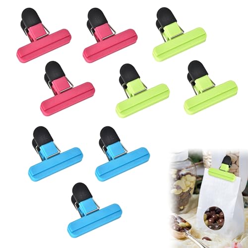 9 Stück Lebensmittel-Clips, robust, luftdicht, wiederverwendbar, 3 Farben, um Lebensmittel frisch zu halten, Küchenclips für Taschen für Zuhause, Küche, Reisen und Camping 9 Stück Lebensmittel-Clips, robust, luftdicht, wiederverwendbar, 3 Farben, um Lebensmittel frisch zu halten, Küchenclips für Taschen für Zuhause, Küche, Reisen und Camping von Bansusu