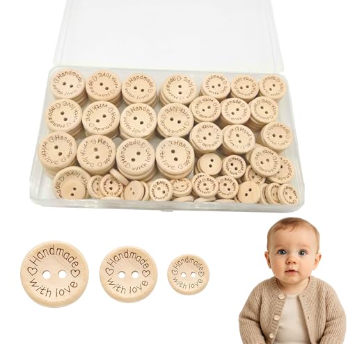 Holzknöpfe, 20 mm, 25 mm, 15 mm, Mehrfachauswahl-Knöpfe für Strickjacken, dekorative Monatsknöpfe, langlebig und zart, für DIY, handgefertigte Nähdekorationen, Wanddekoration, 150 Stück Holzknöpfe, 20 mm, 25 mm, 15 mm, Mehrfachauswahl-Knöpfe für Strickjacken, dekorative Monatsknöpfe, langlebig und zart, für DIY, handgefertigte Nähdekorationen, Wanddekoration, 150 Stück von Bansusu