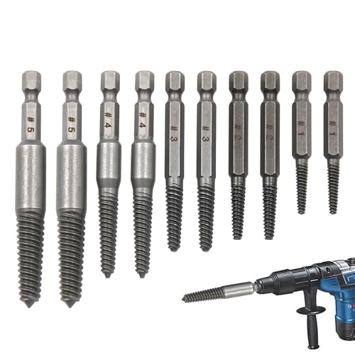 Schraubenausdreher-Set, 6,35 mm Sechskantschaft, einfach zu entfernen, Schraubenausdreher und Ausdreher-Bit-Set, hohe Menge Kohlenstoffstahl, Schraubenentferner, Werkzeug für gebrochene Bolzen, Bolzen von Bansusu
