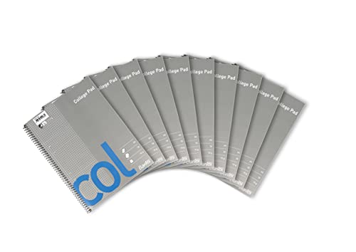 Bantex Col Collegeblock, A4+, 5 x 5 mm, gerieben, schwedisches Loch, 10 Stück von Bantex