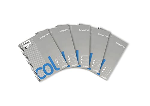 Bantex Col Collegiate Block, A5+, 5 x 5 mm, gerieben, schwedisches Loch, 5 Stück von Bantex