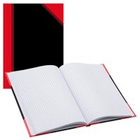 Bantex Notizbuch Chinakladde DIN A4 kariert, schwarz/rot Hardcover 192 Seiten von Bantex