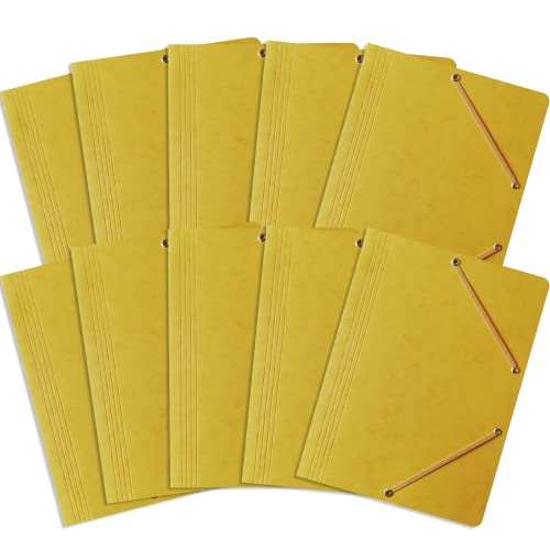 Einschlagmappe / Sammelmappe mit Gummi A4 Bantex, A4, 10 Stück-Packung Gelb von Bantex