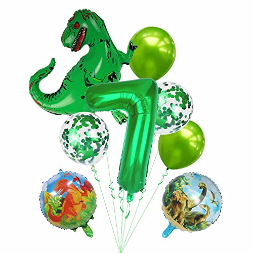 Geburtstagsdeko Jungen 7 Jahre, Dino Luftballon 7. Geburtstag, Dinosaurier Luftballons 7, Dino Deko Kindergeburtstag 7 Jahre, Dino Folienballon Zahl 7 für Junge Dino Geburtstag Deko 7 von Banydoll
