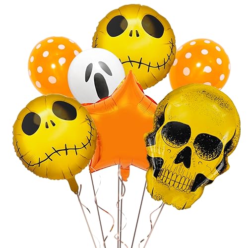 Halloween Deko Luftballons Set, 7 Stück Halloween Folienballons & Latex Ballons, Halloween Ballon, Halloween Dekoration Aluminiumfolie Partyballons Für Halloween Karneval Grusel von Banydoll