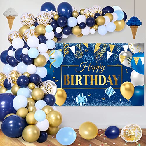 Luftballon Girlande Blau, Ballon Girlande Blau, Blau Luftballons mit Konfetti Ballons, Geburtstag Banner Blau für Geburtstag Mann Jungen Party Dekoration von Banydoll