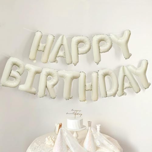 Creme weiß alles Gute zum Geburtstag Ballon Banner 16 Zoll Mylar Folie Buchstaben für Jungen Mädchen alles Gute zum Geburtstag Party Dekorationen Zubehör Creme weiß alles Gute zum Geburtstag Ballon Banner 16 Zoll Mylar Folie Buchstaben für Jungen Mädchen alles Gute zum Geburtstag Party Dekorationen Zubehör von Banyeyun