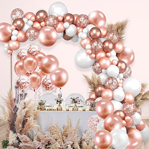 Geburtstagsdeko Frauen Rosegold Happy Birthday Partydeko Roségold Luftballons Set für Hochzeit Geburtstag Party Deko von Banyeyun