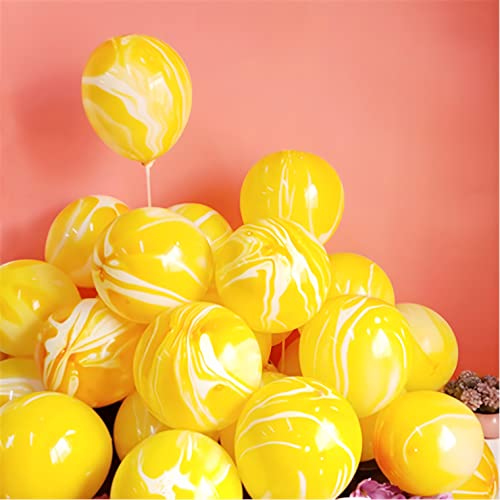 Gelb Luftballons Bunt 12 Zoll 30 Stück Bunte luftballons Regenbogen Achat Marmor Ballons Latex Ballons Tie Dye Swirl Effekt für Geburtstags Hochzeit Baby Shower Hippie Party Dekorationen Lieferungen von Banyeyun