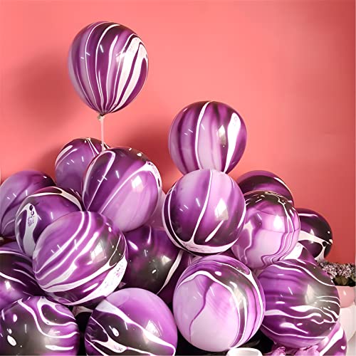 Lila Luftballons Bunt 12 Zoll 30 Stück Bunte luftballons Regenbogen Achat Marmor Ballon Latex Ballons Tie Dye Swirl Effekt für Geburtstag Hochzeit Baby Shower Hippie Party Dekorationen Lieferungen von Banyeyun