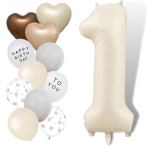 Luftballon 1 Geburtstag Zahl 1, 40 Zoll Creme Weiß Große Zahl Ballons für Geburtstag Party Dekorationen Luftballon 1 Geburtstag Zahl 1, 40 Zoll Creme Weiß Große Zahl Ballons für Geburtstag Party Dekorationen von Banyeyun