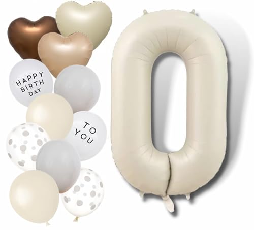 Nummer 0 Ballons 40 Zoll Creme Weiß Große Zahl Ballons für Geburtstag Party Dekorationen Nummer 0 Ballons 40 Zoll Creme Weiß Große Zahl Ballons für Geburtstag Party Dekorationen von Banyeyun