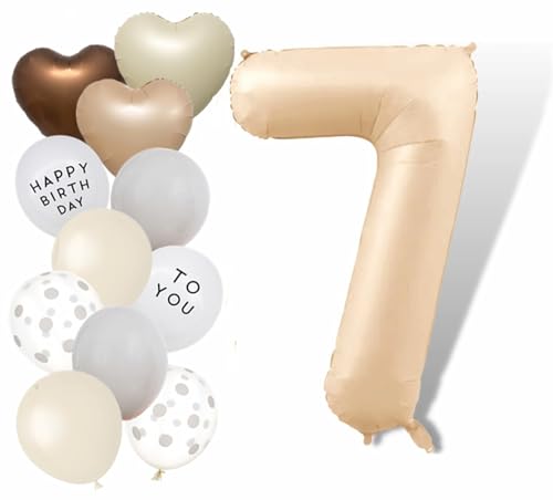 Nummer 7 Ballons 40 Zoll Karamell große Zahl Ballons für Geburtstag Party Dekorationen von Banyeyun