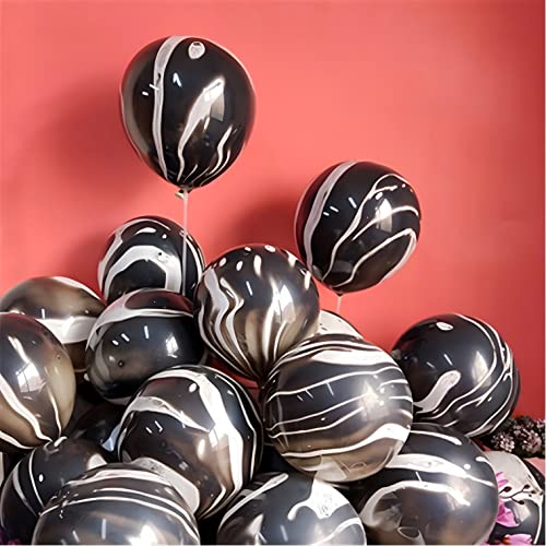 Schwarz Luftballons Bunt 12 Zoll 30 Stück Bunte luftballons Regenbogen Achat Marmor Ballon Latex Ballons Tie Dye Swirl Effekt für Geburtstag Hochzeit Baby Shower Hippie Party Dekorationen Lieferungen von Banyeyun