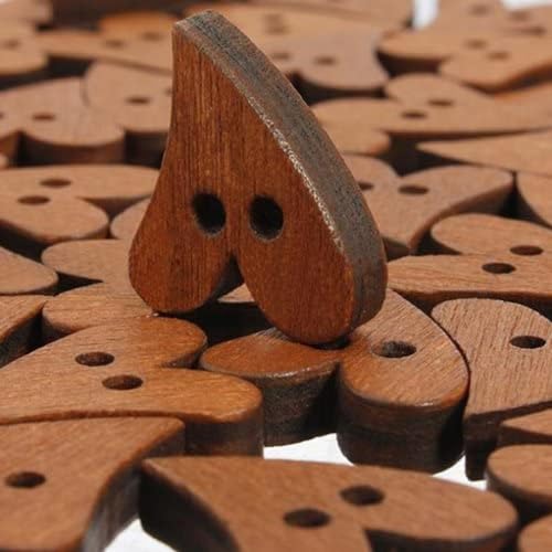 Banziaju 100 Stcs Herz Holzknöpfe, braune Holzknöpfe 2 Löcher gemischte dekorative Knöpfe basteln nähte Knöpfe für Kleidung Kunstzubehör Accessoires Banziaju 100 Stcs Herz Holzknöpfe, braune Holzknöpfe 2 Löcher gemischte dekorative Knöpfe basteln nähte Knöpfe für Kleidung Kunstzubehör Accessoires von Banziaju