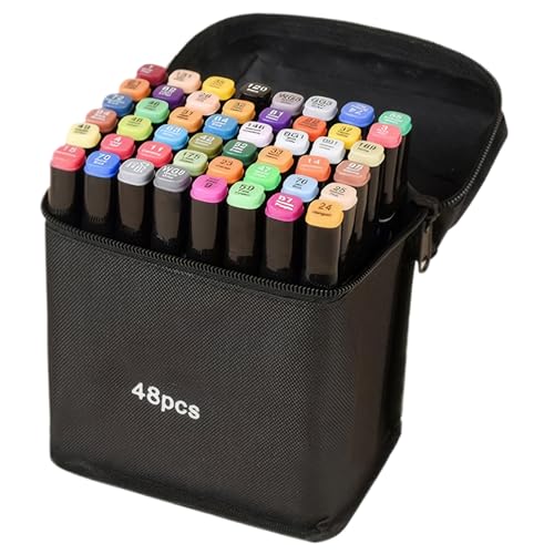 Banziaju 48 PCs Graffiti-Marker, Dual-Tip-Aquarellpinselstifte und Feinpunktmarkierungen, schnell trocknendes hydrophiles Pigment zum Zeichnen, Skizzieren, Kritzeln, Aquarellstift Banziaju 48 PCs Graffiti-Marker, Dual-Tip-Aquarellpinselstifte und Feinpunktmarkierungen, schnell trocknendes hydrophiles Pigment zum Zeichnen, Skizzieren, Kritzeln, Aquarellstift von Banziaju