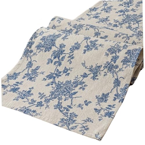 Blauer Blumentischläufer, 12 x 71 Zoll Langer Retro -Esstischläufer, Waschbeschränkungsabdeckung für Home Kitchen Party Dekor, Blaue und weiße Tischdecke Blauer Blumentischläufer, 12 x 71 Zoll Langer Retro -Esstischläufer, Waschbeschränkungsabdeckung für Home Kitchen Party Dekor, Blaue und weiße Tischdecke von Banziaju