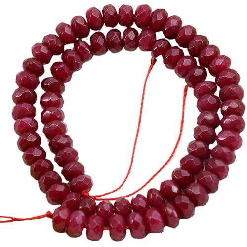 Facettierte Perlen, 5x8mm natürliche rote Granatperlen facettiert lose Edelstein für DIY -Schmuck, Armbänder, Halsketten |.Runde Handwerk von Banziaju