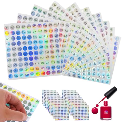Zahlenaufkleber 20 Blätter Number-Aufkleber, 1-1000 nummeriert, 10mm Durchmesser..Runde reflektierende selbstklebende Aufkleber für DIY -Handwerksmarkierungsnummerierung Maniküre -Werkzeug Zahlenaufkleber 20 Blätter Number-Aufkleber, 1-1000 nummeriert, 10mm Durchmesser..Runde reflektierende selbstklebende Aufkleber für DIY -Handwerksmarkierungsnummerierung Maniküre -Werkzeug von Banziaju