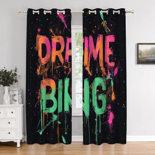 BaoNews Aim High Reach For Stars Schlafzimmer Vorhänge, Ziele verfolgen Follow Dreams Verdunkelungsvorhänge mit Ösen, isolierte Thermovorhänge für Wohnzimmer, 132 x 213 cm, 2 Paneele BaoNews Aim High Reach For Stars Schlafzimmer Vorhänge, Ziele verfolgen Follow Dreams Verdunkelungsvorhänge mit Ösen, isolierte Thermovorhänge für Wohnzimmer, 132 x 213 cm, 2 Paneele von BaoNews