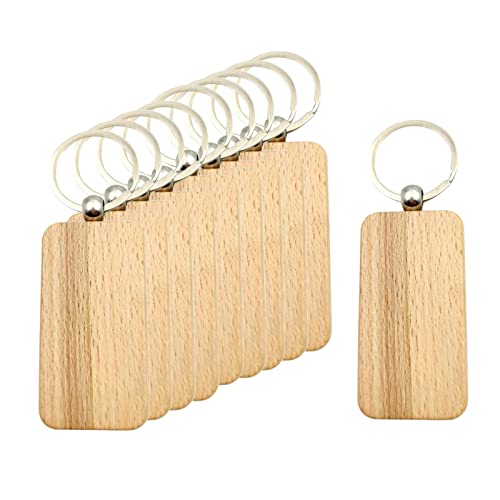 10 Rohlinge aus Holz Schlüsselanhänger DIY handgemachte Schlüsselanhänger Schlüsselanhänger für Brandmalerei Basteln, Stil E 34 x 65 mm von Baoblaze