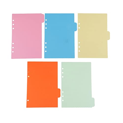 Baoblaze 5 Blatt Notizbücher Kraftpapier, Trennblätter für Ordner A5, Registerkarten Trennblätter Kunststoff Ordner Register, Registerkarten a5 für Ringbuch, Notebook,Memo, Planer, Notizbuch von Baoblaze