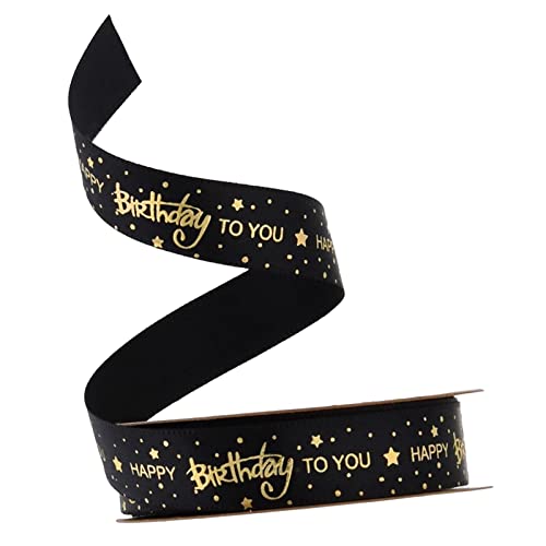 Baoblaze 1,5 cm Happy Birthday Ribbons DIY Geschenkverpackungsband Kinder Erwachsene Vergoldung für Schleifenherstellung Festival Floristen Party, Schwarz 10 Yard Baoblaze 1,5 cm Happy Birthday Ribbons DIY Geschenkverpackungsband Kinder Erwachsene Vergoldung für Schleifenherstellung Festival Floristen Party, Schwarz 10 Yard von Baoblaze
