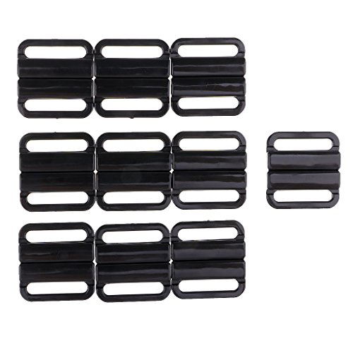 Baoblaze 10 Sets Kunststoff-Verschluss BH-Trägerverschluss Nähhaken Bademode Haken schwarz 33 mm von Baoblaze