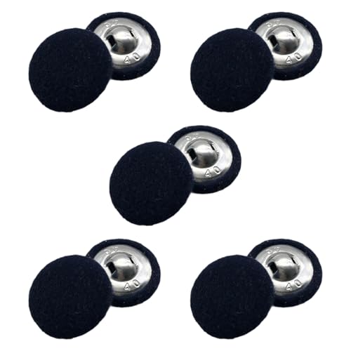 Baoblaze 10 Stück Stofftuch bedeckte Knöpfe 20mm Hochzeitsschaftknöpfe für Pullover Anzüge formelle Kleidungszubehör Blusen Blusen, Schwarz von Baoblaze