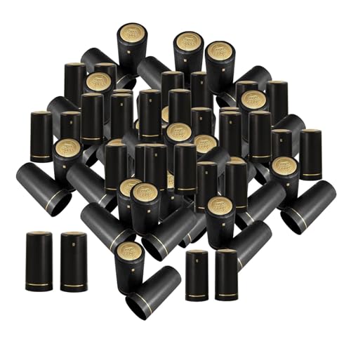 Baoblaze 100 stück Wein Flasche Wärme Schrumpfen Kapseln Top Abdeckungen Wein Schrumpfen Wrap, Schwarz von Baoblaze