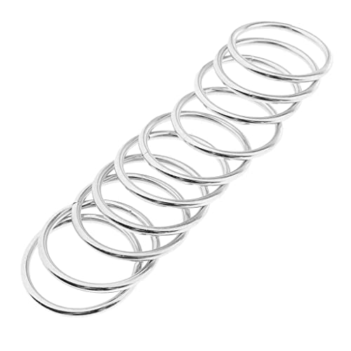 Baoblaze 10er aus aus Set, Geschweißte O Ringe Innendurchmesser 35mm für DIY Ring, Silber von Baoblaze