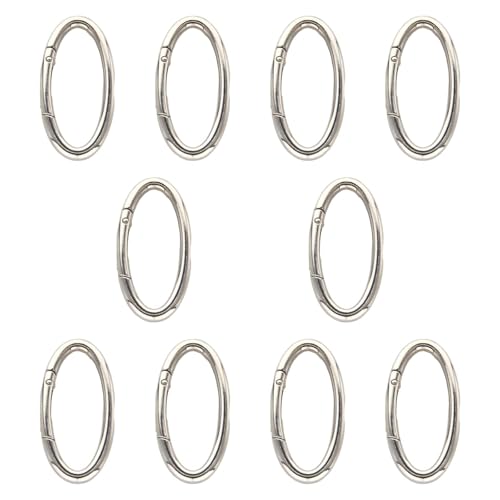 Baoblaze 10x ovale Federkarabinerhaken, Karabinerhaken, Schnappclip, Basteln, Federöffnung, Hardware, Schlüsselanhänger, Schnalle für Reisen, Wandern, Outdoor, Silber Baoblaze 10x ovale Federkarabinerhaken, Karabinerhaken, Schnappclip, Basteln, Federöffnung, Hardware, Schlüsselanhänger, Schnalle für Reisen, Wandern, Outdoor, Silber von Baoblaze