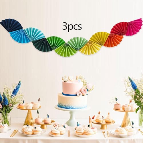 Baoblaze 3X Papierfächer Girlande Hintergrund Ornament Banner Deckendekoration zum Aufhängen für Feiern, Geburtstage, Valentinstag, Party-, Mehrfarbig Baoblaze 3X Papierfächer Girlande Hintergrund Ornament Banner Deckendekoration zum Aufhängen für Feiern, Geburtstage, Valentinstag, Party-, Mehrfarbig von Baoblaze
