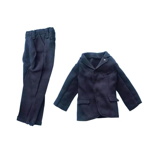 Baoblaze Anzug 1/6 Skala männliche Figur Puppe Kleidung Jacke Hose stilvolle Cosplay handgemachte Dress Up Outfit Mantel für 12" männliche Action-Figur, Blau von Baoblaze