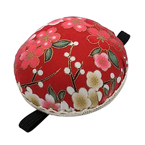 Baoblaze Blume Gedruckt Nadelkissen Handgelenk Kissen Armnadelkissen für DIY Nähen Handwerk Werkzeug - rot von Baoblaze