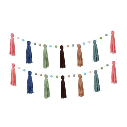 Baoblaze Boho Quaste Girlande Wall Hanging Ornament Handmade 80 cm dekoratives Banner mit farbenfrohen Bällen für Geburtstagsfeier, Style C Baoblaze Boho Quaste Girlande Wall Hanging Ornament Handmade 80 cm dekoratives Banner mit farbenfrohen Bällen für Geburtstagsfeier, Style C von Baoblaze