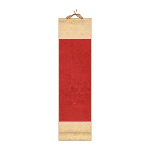 Baoblaze Chinesisches Kunst-Rollpapier, blanke Kalligraphie-Rolle, leichte Fengshui-Dekoration, Malrolle, Kalligraphie-Kunstrolle für Zuhause, Rot von Baoblaze